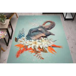 Elephant Printed Rug - Modern <b>Abstract</b> <b>Animal</b> <b>Art</b> Entryway Office,With Pile Soft Rug - Product Image 1