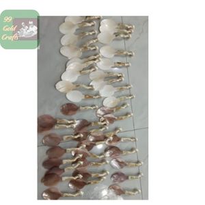 Poignée Seashell Spoon Cuillère en nacre artisanale unique pour le café et le dessert à la maison - Product Image 1