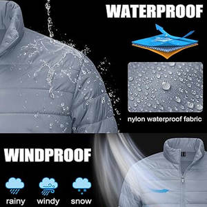 Chaqueta de Invierno para Hombre, Resistente, Ligera, Transpirable, con Exterior de Nailon, Resistente al Viento y al Agua, con Puños y Dobladillo Aislantes para el Frío - Product Image 4