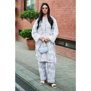 ชุดเซ็ตเสื้อครอปพิมพ์ลายย่นสไตล์ลำลองสำหรับผู้หญิง ไซส์ XS ถึง 5XL สำหรับฤดูใบไม้ผลิ/ฤดูร้อน ผลิตจากผ้าเครป - Product Image 5