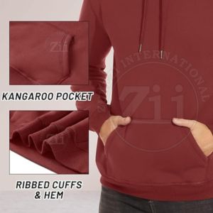 Vente chaude sur mesure hommes 100% coton hiver sweats à capuche chaud épais doublé polaire léger respirant Style français - Product Image 4