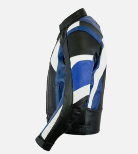 Blousons de moto en cuir véritable et vêtements de course automobile en cuir de vache avec panneaux samtex à quatre voies - Product Image 4