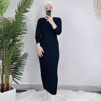 Fabrication de vêtements sur mesure robe à tricoter pour femmes arabe vêtements islamiques pour femmes robe musulmane abaya pour femmes pour l'hiver