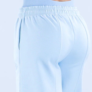 Pantalons de survêtement d'hiver pour femmes en gros, couleur personnalisée, coupe régulière, jambe large, jogging en molleton, devant plat, 100% coton - Product Image 6