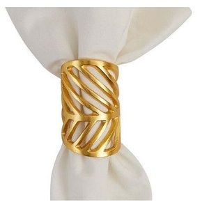 Anneaux de serviette en métal doré et ivoire de qualité supérieure, sculptés, pour mariage et occasions spéciales - Product Image 4