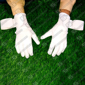 Longue manchette couleur blanche sur mesure Softball frappeur gants de sport véritable peau de vache Cabretta cuir gants de Baseball gants de frappeur - Product Image 2