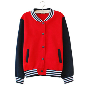 Veste universitaire haut de gamme avec manches en cuir véritable et col et poignets côtelés, conçue pour la broderie de logo personnalisé et l'utilisation par les équipes. - Product Image 6