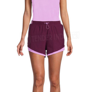 Pantalones cortos de entrenamiento atlético de verano para mujer, secado rápido, transpirable, patrón caliente, venta al por mayor, poliéster, Spandex para gimnasio y correr - Product Image 3