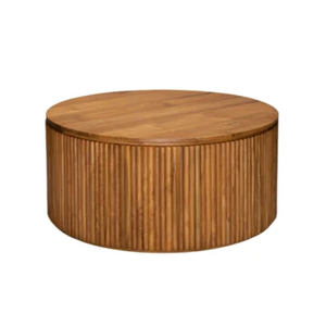Mesa de hotel redonda baja de madera maciza de estilo moderno, muebles de exterior de nueva fabricación para uso en hoteles y salas de estar - Product Image 1