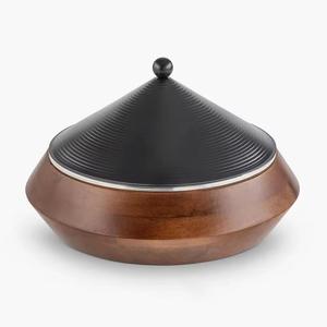 Casseroles en acier inoxydable à double paroi isolées sous vide de style moderne artisanales avec couvercle en fonte, récipients chauffants pour aliments - Product Image 3