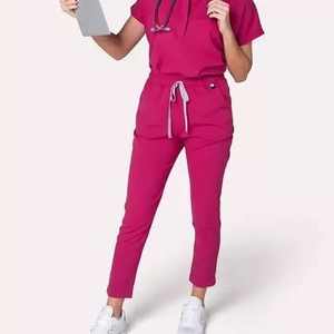 Nuevo diseño de calidad premium de manga corta para mujer, traje de talla Regular, cuello levantado, Color sólido, exfoliante de Hospital - Product Image 3