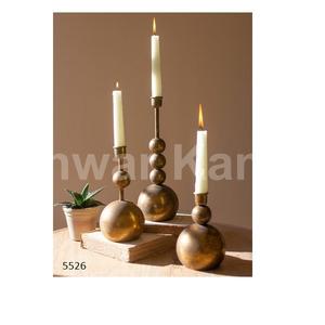 Juego de 3 candelabros cónicos de latón antiguo para el hogar, sala de estar, Hotel, artículo de decoración para fiesta de boda - Product Image 1