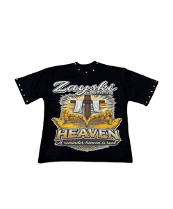 เสื้อยืดโอเวอร์ไซส์ผู้ชายสั่งทำขายส่ง ผ้าฝ้าย 100% เนื้อหนา สไตล์ฮิปฮอป ระบายอากาศได้ดี ลายนูน แขนสั้น - Product Image 1