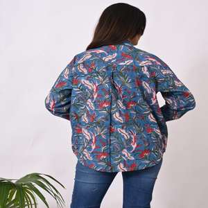 Camisa de mujer, camisa con estampado de bloque de algodón hecho a mano, camisas de diseñador para mujer, camisas de gran tamaño, camisas formales casuales para mujer - Product Image 5