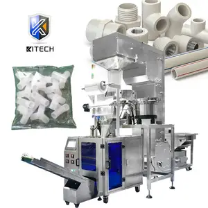 KL-160ZS Automatic Vertical PPR PVC Plastic Tube Pipe Fittings Counting Pouch Packing Machine With Vibrating Feeder