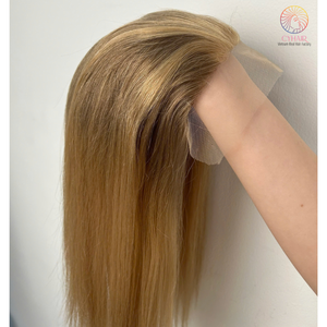 Fábrica de cabello humano 100% La mejor calidad Bregen Color Rubio Base de seda 7x8 pulgadas 150% densidad del cabello Topper Cabello humano - Product Image 5