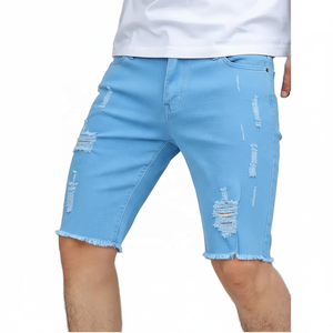 กางเกงยีนส์ขาสั้นทรงตรงสำหรับผู้ชาย สีซีดแบบวอชไลท์ เอวกลาง  สามารถปรับแต่งสีและขนาดได้ตามต้องการ - Product Image 1