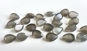 Pierre de lune grise naturelle 5x8mm poire à facettes coupe qualité supérieure-pierre de lune grise flashy poire à facettes - Product Image 5