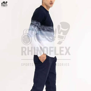 Último diseño de los hombres de cuello redondo personalizado de alta calidad básicos de algodón mezclado sudadera hombres suelta liso cuello redondo sudadera - Product Image 2