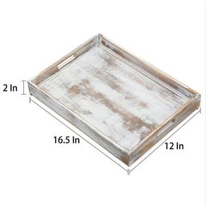 Plateau de service en bois de pin de taille et de conception personnalisées Plateaux décoratifs en bois faits à la main pour restaurant ou hôtel - Product Image 2