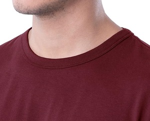 T-shirt à col rond et manches courtes coupe ajustée pour hommes T-shirt en coton surdimensionné à épaules tombantes pour hommes - Product Image 3