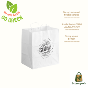 Bolsas de Compra de Papel Kraft Reutilizables, Impermeables, Reciclables, Multiusos, Modernas, Elegantes, Ecológicas, Ligeras y Duraderas de Ecosunpack - Product Image 2