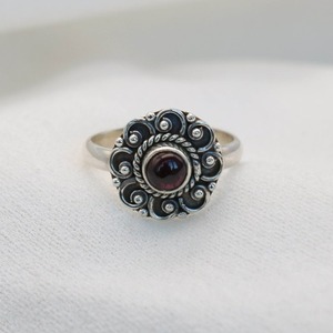 Trending 925 Sterling <b>Silver</b> Garnet Gemstone <b>Ring</b> Jewelry Handmade <b>Silver</b> <b>Boho</b> Style <b>Ring</b> Jewelry For Women Gift For Girls - Product Image 3