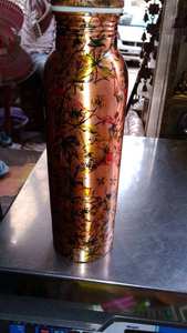 Premium Vantage Modern Luxury Fancy New Design Hot Selling Enamel Colour Finished Pure <b>Copper</b> <b>Water</b> <b>Bottle</b> For Home & Gifting - Product Image 4