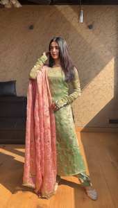 Costume pakistanais de haute qualité pour femmes, écologique, lavable, style traditionnel indien, pantalon dhoti, salwar kameez pour l'Aïd et le Ramadan - Product Image 4