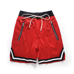 Pantalones cortos de baloncesto clásicos 2023 con bolsillos con cremallera, ropa de calle informal profesional, pantalones cortos de baloncesto transpirables para hombre de temporada de verano - Product Image 1