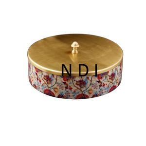 Finition brillante décorative faite à la main pour la décoration de table de dîner à la maison marmite ronde de service de nourriture marmite de service de chapati - Product Image 6