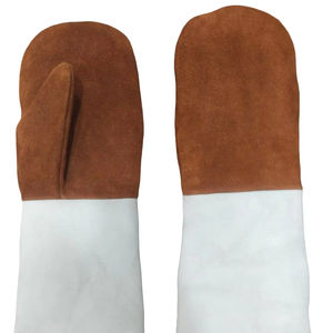 Gants de soudage en cuir résistant à la chaleur avec manchette longue en coton, longueur jusqu'au coude, gants de sécurité industriels - Product Image 1