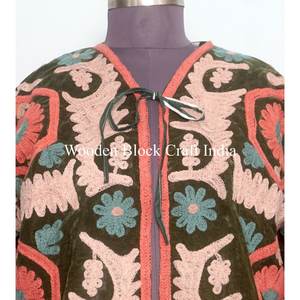 Veste courte en coton brodé en velours de qualité supérieure, style bohème, classique et élégant, best-seller 2025 - Product Image 3