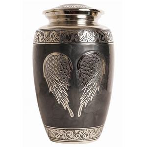 Brass wings of Freedom Engraved Adult Cremation <b>Urns</b> for Human Ashes Remains Manufacturer and Supplier From India - Product Image 3