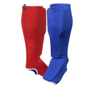 Muay Thai acolchado Material elástico espinilleras en paso Mma Shin Protector boxeo Kick Shin Guard logotipo personalizado - Product Image 3