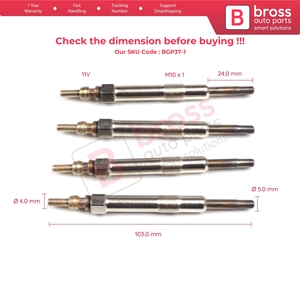 BGP37-1 4 Bujías de Incandescencia GX103 0100226436 358G para Alfa - Product Image 5