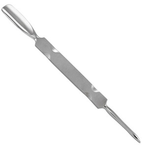 Poussoir à cuticules en acier inoxydable avec logo personnalisé pour manucure et nettoyage des ongles - Product Image 1