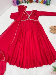 Latest Designer Faux Georgette Embroidery Anarkali <b>Kurti</b> by FabZone - Product Image 2