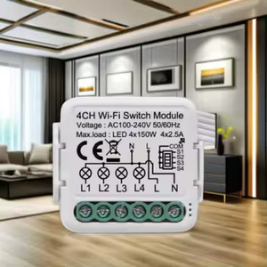 Tuya thông minh <span class=keywords><strong>mini</strong></span> không dây điều khiển từ xa 4-kênh chuyển đổi mô-đun làm việc với Alexa/Google trợ lý PST-S04 - Product Image 6