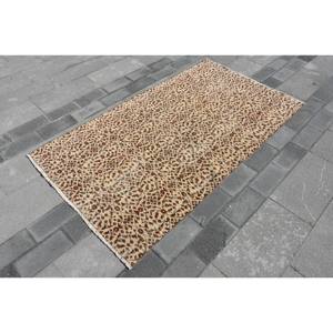 Classique Beige Marron 39 X 68ft Vintage Tapis En Laine Turque À La Main Patchwork Tapis Latex Rectangle Couloir pour Utilisation Au Chevet - Product Image 3