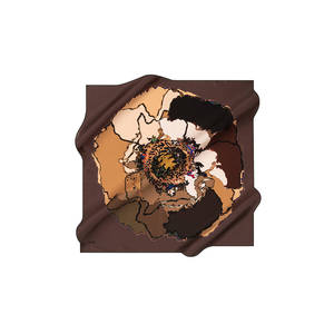 Écharpe carrée en coton marron à motifs floraux - Product Image 1