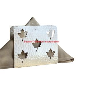 Porte-serviettes de sapin de Noël plaqué argent pour décoration de table à manger festive, accessoire de vaisselle design en métal, cadeau de vacances - Product Image 2