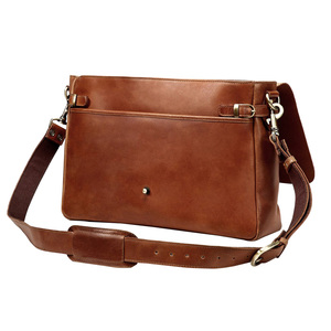 Large Capacity Fashionable Genuine Leather Business <b>Messenger</b> <b>Bag</b> Waterproof PU Leather Adjustable for <b>Men</b> Women'<b>s</b> Travel Solid - Product Image 5
