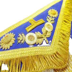 Delantal Masonic Grand Masters hecho en fábrica con lingotes de oro Delantal Masonic Regalia personalizado con cinturón ajustable - Product Image 4
