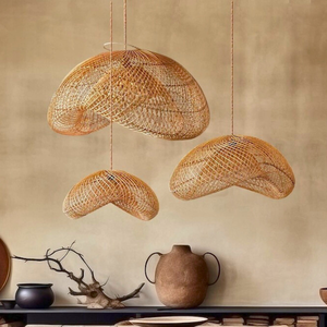 Juego de 3 Lámparas Colgantes de Ratán de Alta Calidad de Vietnam para Decoración Sostenible, Estilo Moderno, Rústico, Costero, de Lujo y Bohemio - Product Image 1