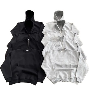 French <b>Terry</b> Acid Wash Fleece Tracksuits Street-wear Sweatpants Hoodie Sets Without String Custom Logo Heavy Weight <b>Bulk</b> - Product Image 4