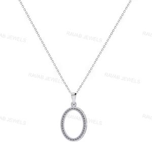 2025 nouveauté véritable 925 en argent Sterling forme ovale blanc réglage Semi montage pendentif en gros bijoux personnalisés fabrique - Product Image 3