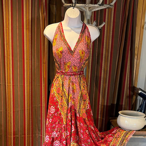 Femmes col en V profond Style décontracté longue longueur impression numérique approvisionnement en gros attrayant été femmes Maxi Floral élégant imprimé - Product Image 1