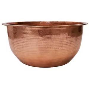 Bol rond en cuivre artisanal de qualité supérieure avec finition polie, compatible lave-vaisselle et écologique pour la cuisine et les fêtes - Product Image 1