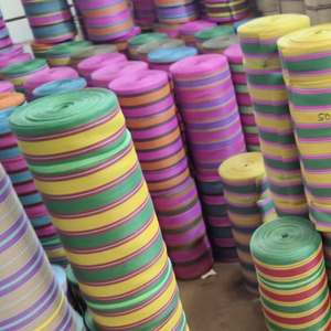 กระเป๋าช้อปปิ้งผ้าไนลอน PP แบบใช้ซ้ำได้กระเป๋าช้อปปิ้งทำจากพลาสติกลายทางเป็นมิตรกับสิ่งแวดล้อม - Product Image 1